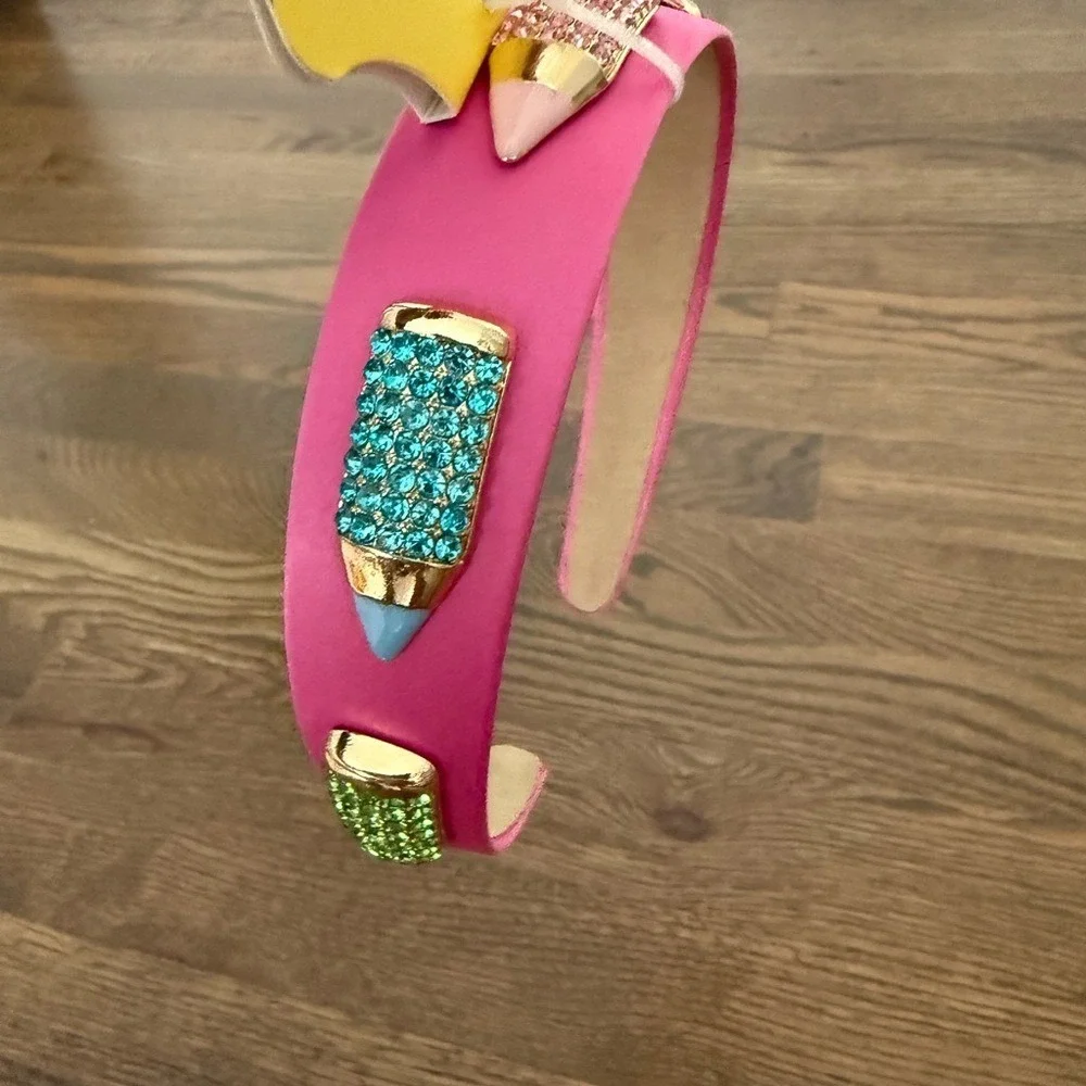 Charming Pink‎ Headband with Colorful Pencil Details